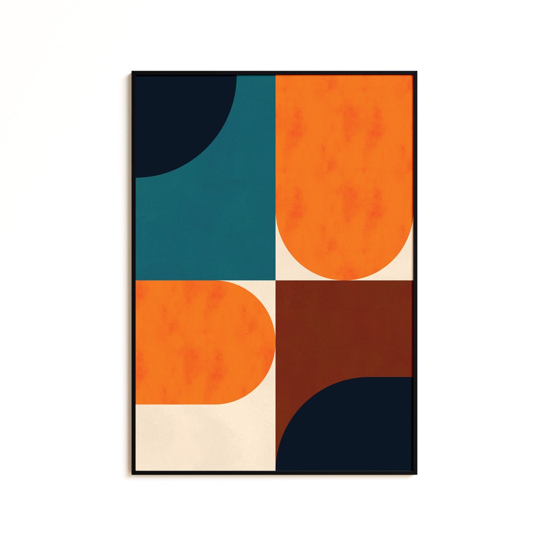 Abstract Color Block Poster Geometric Wall Art Modern Minimalist Art ...