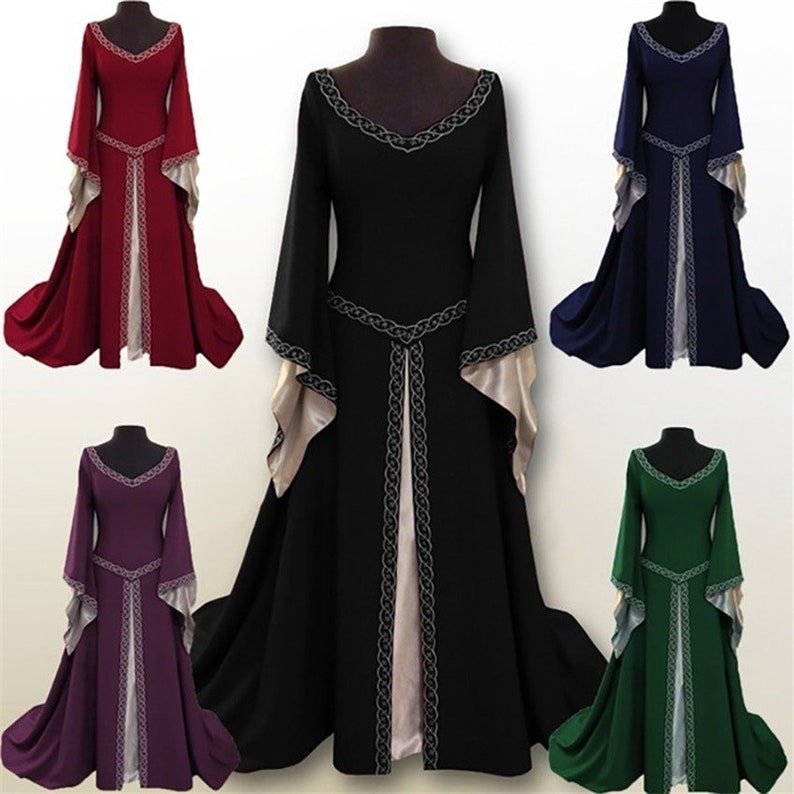 Women Medieval Costumes Mid Modern Long Dress for Woman - Etsy
