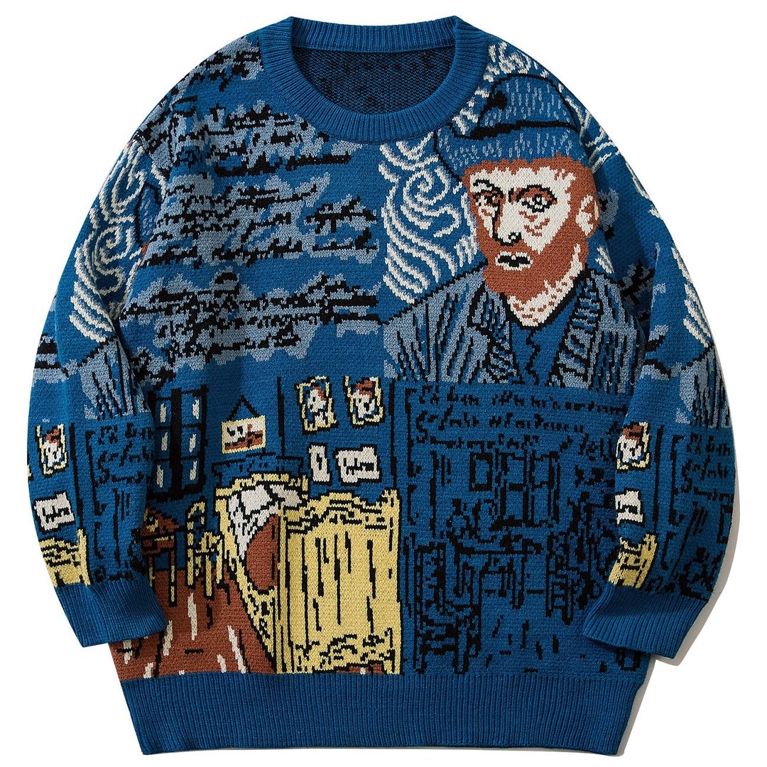 Vincent Van Gogh Sweater Vintage Unisex Knitted Pullover - Etsy