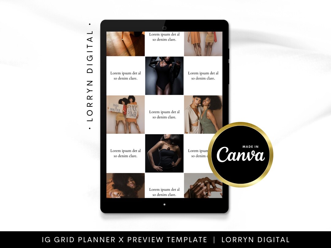 Instagram Grid Planner, Grid Preview, Planner for Social Media, Canva