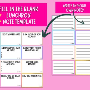 Printable Lunchbox Notes for Kids BUNDLE, Lunch Box Notes for GIRLS ...