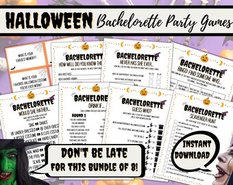 Halloween Bachelorette Party Games Bundle (Digital Download)