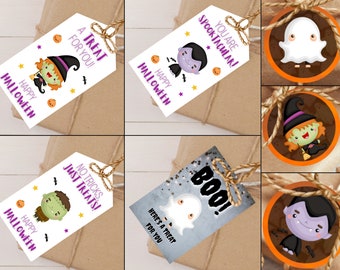 Halloween Favor Tags, Halloween Treat Tags, Printable Halloween Tags, Halloween Treat Bag Tags, Boo Bag Tags, Cute Halloween Printable