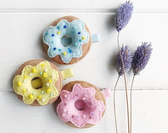 Donut hair clip, felt donut,  felt hair clips, sweet hair accessories