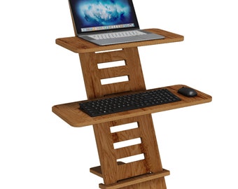 Scrivania in piedi | Scrivania in piedi impregnata | Accessorio da scrivania | Supporto per laptop in legno | Scrivania con attacco per scrivania in piedi | Scrivania per laptop | Scrivanie in piedi