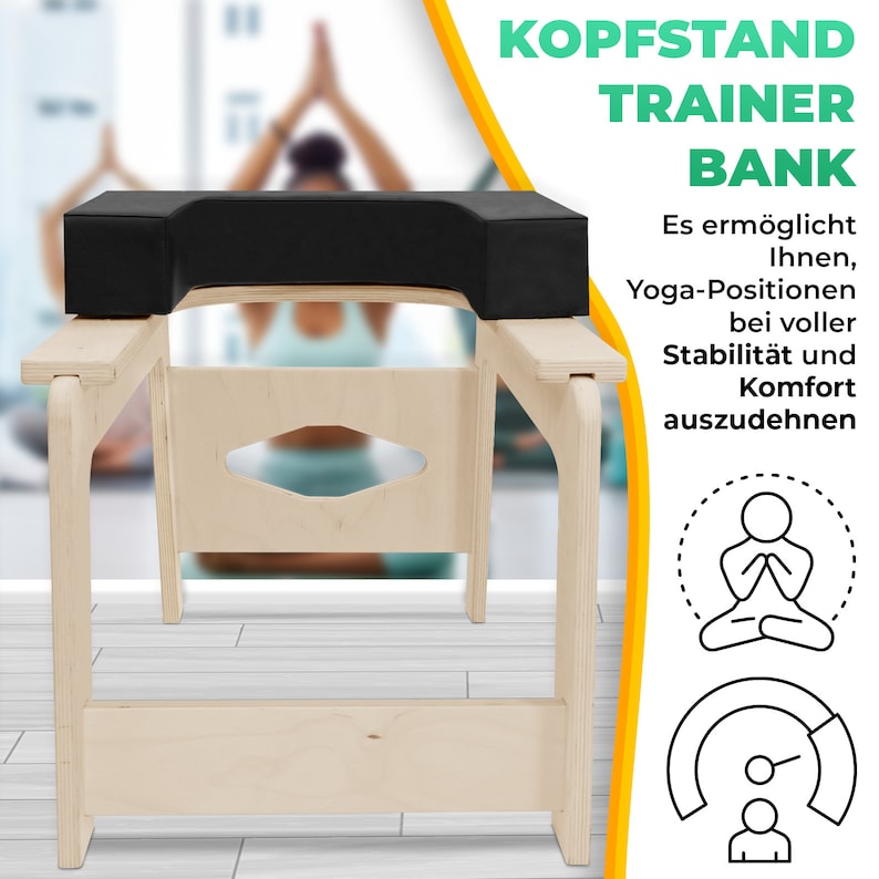 Chaise de yoga et tabouret de poirier CAWI Premium Fabriqué en Europe Pour le fitness, la méditation et la relaxation image 9
