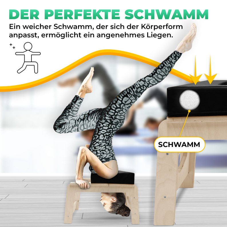 CAWI Premium Yoga-Stuhl und Kopfstandhocker Made in Europe Für Fitness, Meditation und Entspannung Bild 3