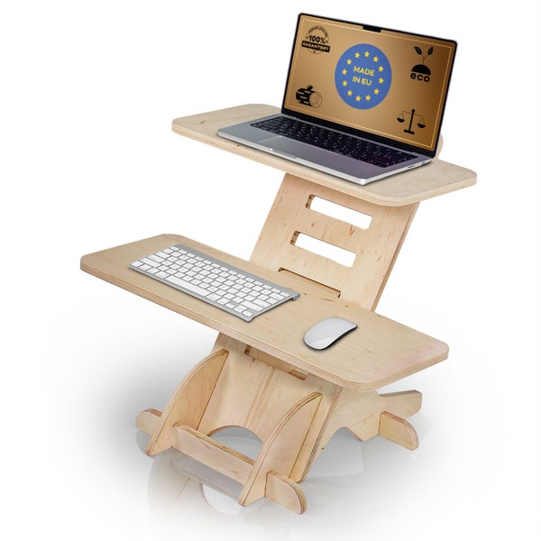 Laptopständer aus Holz | Standing desk | Ständer | Stehpult | Stehschreibtisch | Steh-Laptop-Schreibtisch | Made in EU