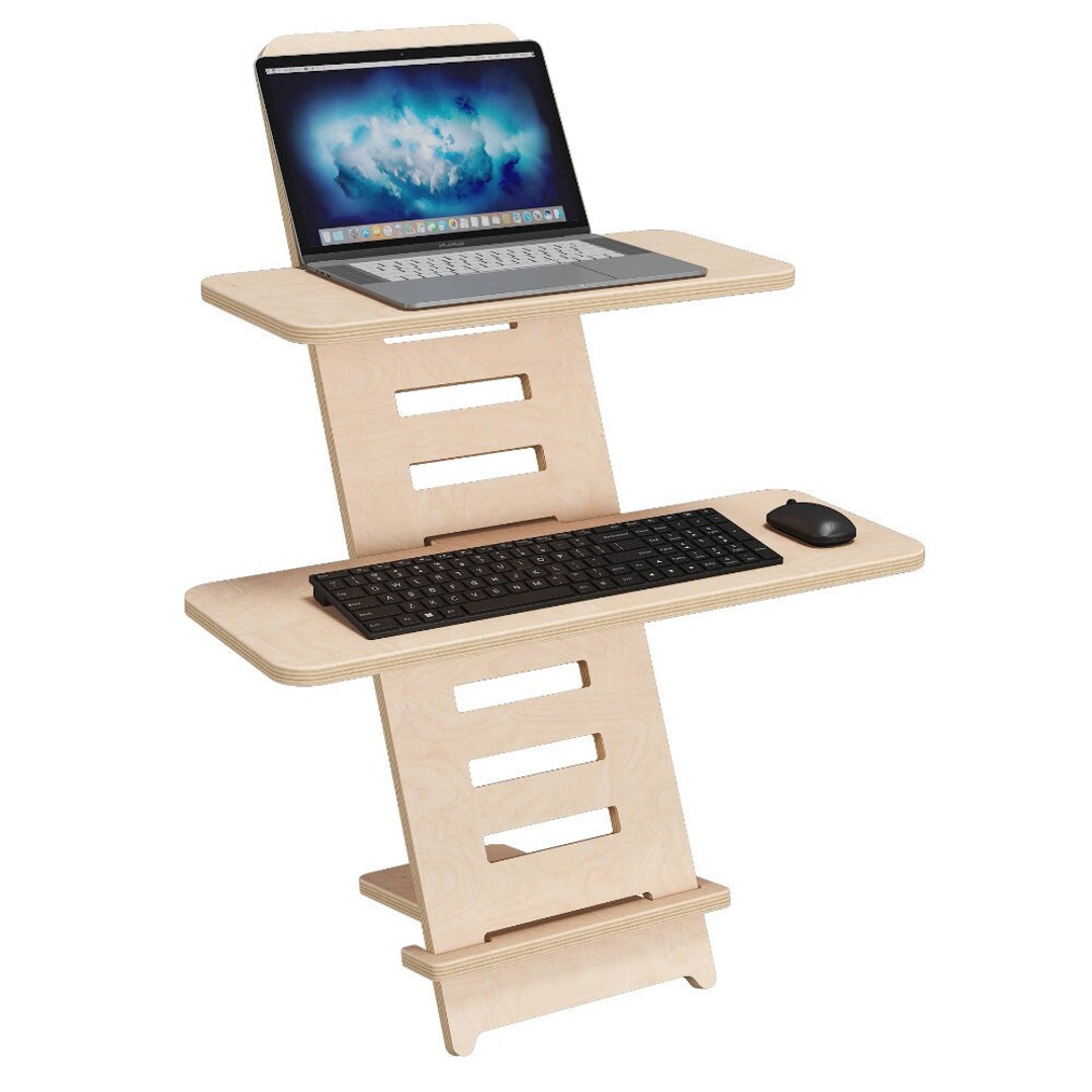 Standing Desk Standing Desk Desk Attachment Laptop Stand Wood Standing
