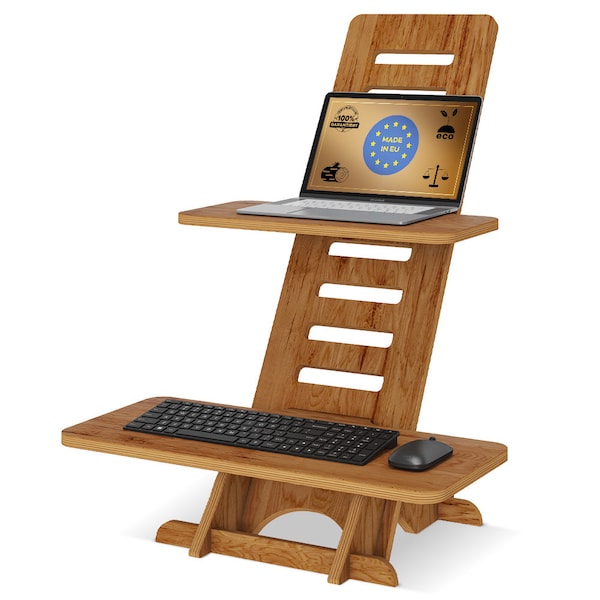 Standing desk |  Stehpult Imprägniert | Schreibtischaufsatz | Laptop Ständer Holz |  Stehpult Aufsatz Schreibtisch | Laptopdesk |Stehpulte