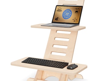 Standing desk | Stehpult | Schreibtischaufsatz | Laptop Ständer Holz |  Stehpult Aufsatz Schreibtisch |Laptopdesk |Stehpulte |Laptopständer