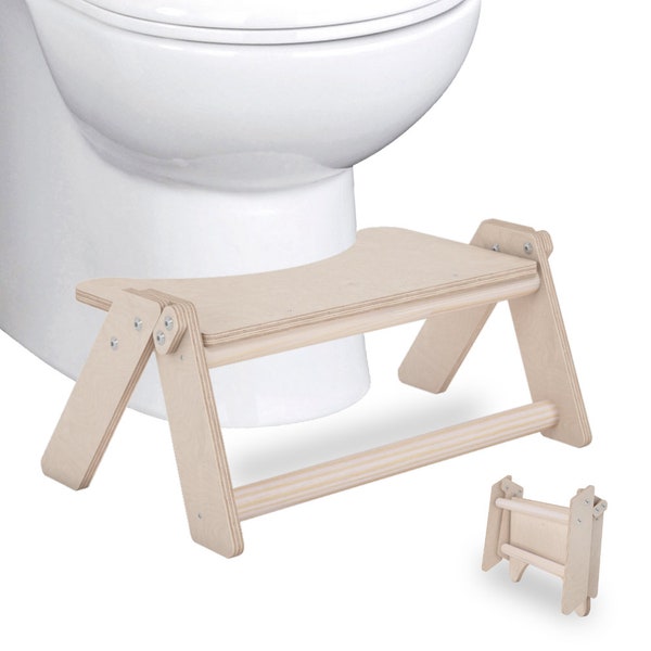 Klappbarer Toilettenhocker | klapphocker für Erwachsene und Kinder mit Anti-Rutsch-Beschichtung | klapphocker faltbar | tritthocker holz