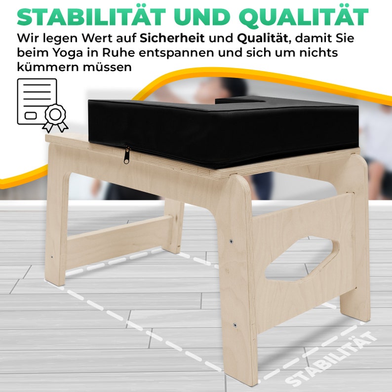 CAWI Premium Yoga-Stuhl und Kopfstandhocker Made in Europe Für Fitness, Meditation und Entspannung Bild 8