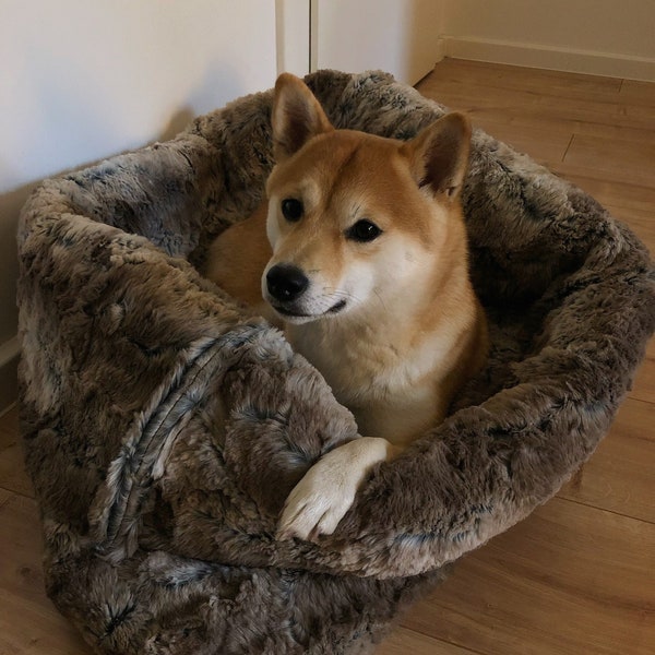 Sac à glisser, sac câlin, grotte câline du lit pour chien HS en taupe ou ombre