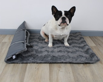 Couverture extérieure pour chien avec dessous en cuir artificiel du lit pour chien HS dans la couleur anthracite