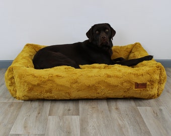 Lit pour chien lit câlin orthopédique de luxe de HS-Hundebett, couleur ocre