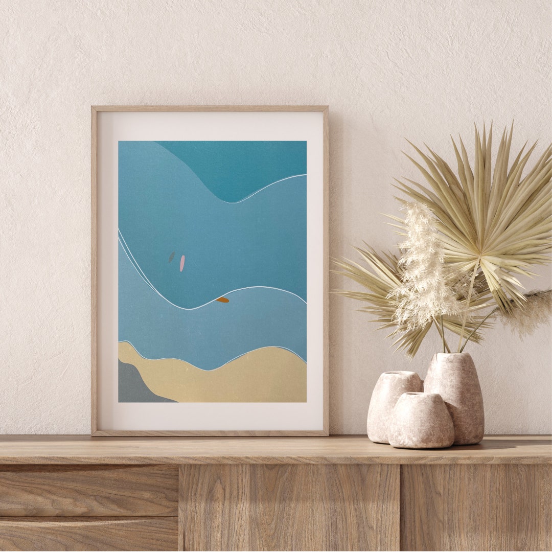 Surf Inspired Artwork, Cornish Beach, Airbnb Decor, Longboard, Surf
