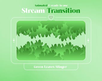Green Leaves Twitch Stinger Transition: Animated Stream Decoration