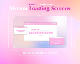 Animated Twitch Stream Loading Screens: Pastel Overlay Set