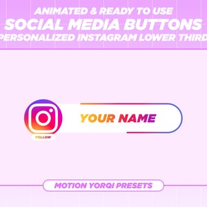 Custom Animated Instagram Lower Third: Social Media Overlay