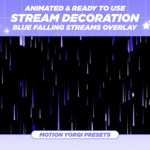 Animated Twitch Stream Blue Falling Particle Overlay, Kawaii, Vtuber, Twitch Add-on, Stream Decoration, Twitch Overlay, Calming Aesthetic