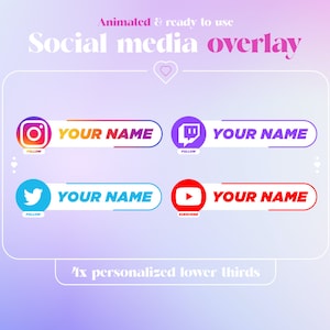 Animated Custom Lower Third: Social Media Overlay for Streaming