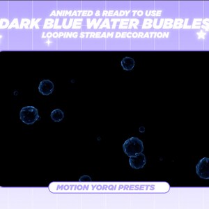 Animated Twitch Stream Dark Blue Water Bubbles Overlay, Calming Bubbles, Stream Add-on, Animated Stream Decoration, Twitch Bubbles Overlay