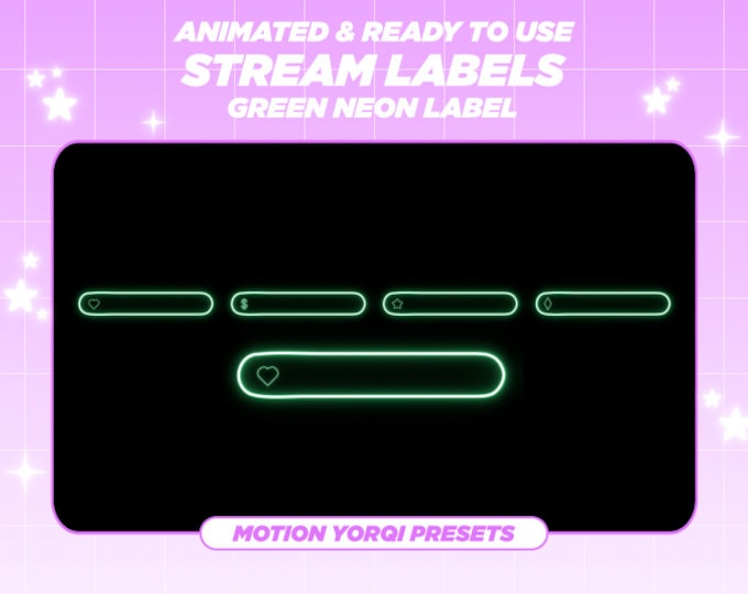 Neon Blue Label Bar for Twitch / Animated Simple Aesthetic Overlay ...