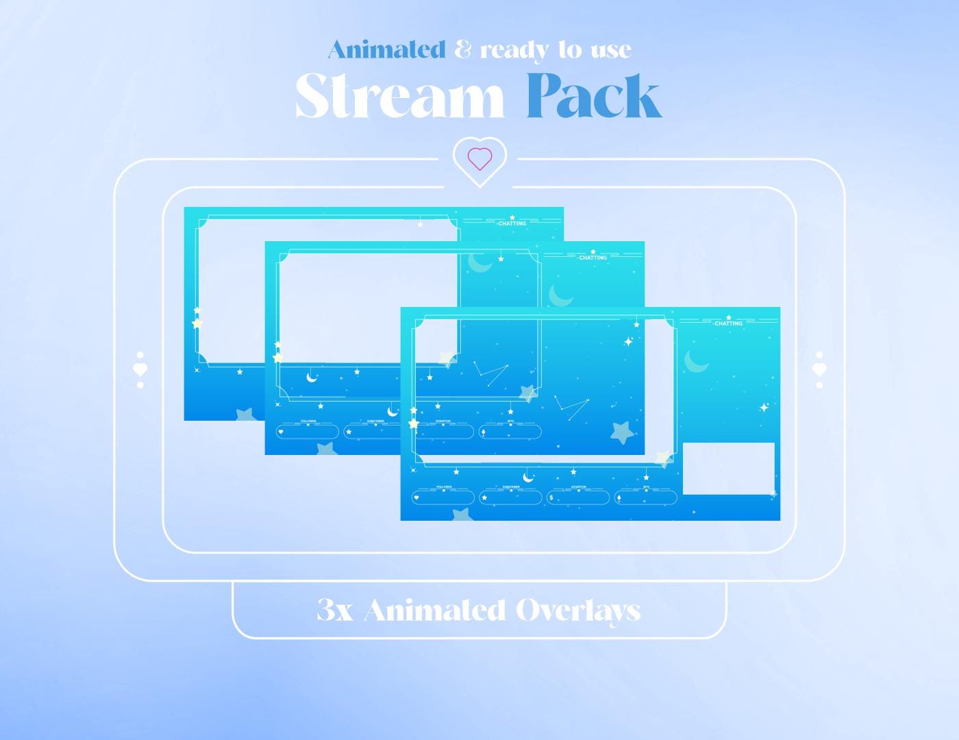Loading Imagestream Celestial Animated Stream Pack: Twitch Overlays, Alerts, Transitions ...