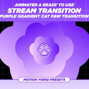 Animated Twitch Cute Cat Stinger Übergang Lila Farbverlauf, Süßer Twitch Video Übergang,Animierte Benutzerdefinierte Kitty Stream Dekoration,Szene,Niedlich