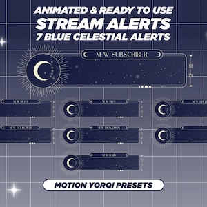 Blue Celestial Moon Animated Twitch Alerts: Galaxy Stream Decoration