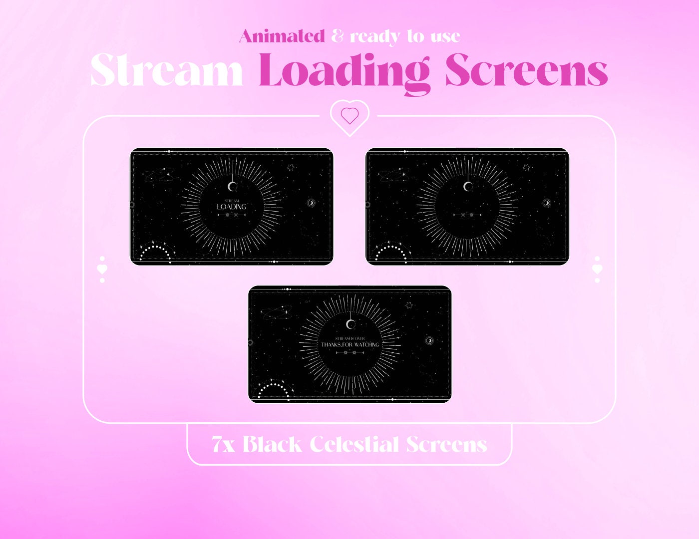 Black Celestial Animated Twitch Overlay: Stream Loading Screens - Etsy