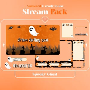 Spooky Ghost Animated Stream Pack: Halloween Twitch Overlays