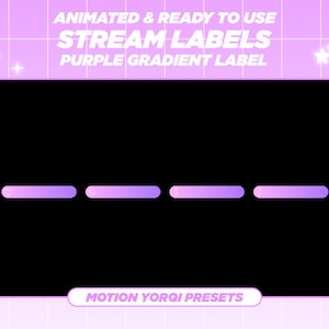 Animated Twitch Purple Gradient Label Bar Stream Overlay, Streamer, Twitch Subscriber,Stream Decoration,Twitch Overlay,Lofi Aesthetic,Setup