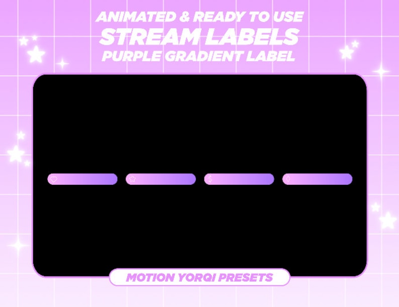 Streamer Label Animated Twitch Purple Gradient Label Bar Stream Overlay, Streamer ...