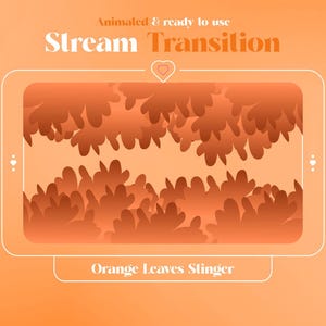Twitch Leaves Stinger Transition Orange, Halloween, Twitch Transition, Animated Stream Decoration, Nature, Leaves, Flower,Stinger, Aesthetic