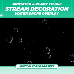 Animated Twitch Stream Shiny Water Bubble Overlay, Calming Bubbles, Stream Add-on, Animated Stream Decoration, Twitch Bubbles Overlay, Water
