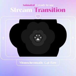 Animated Twitch Cute Cat Stinger Transition Black, Cute Twitch Video Transition, Animated Custom Kitty Stream Decoration,Twitch Cute Overlay