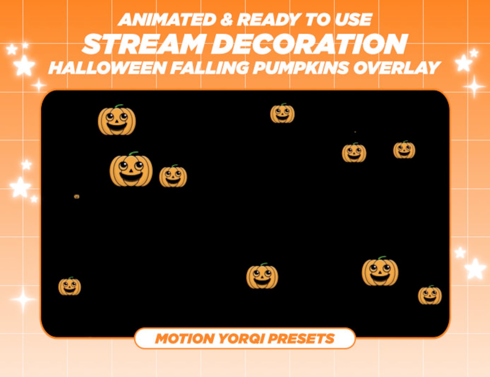 Animated Twitch Halloween Falling Pumpkins Overlay Twitch - Etsy