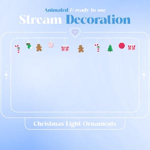Animated Twitch Christmas Ornaments Lights, Christmas Twitch Overlay, Christmas Stream Decoration, Holiday Twinkle Lights, Xmas Twitch Theme
