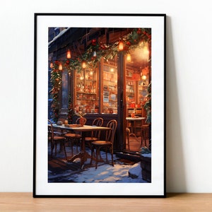 Winter Coffee Shop Anime Poster: Cosy Lofi Japan Wall Art