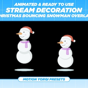 Animated Christmas Snowman Twitch Overlay: Cozy Stream Decoration