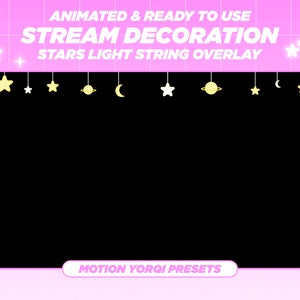 Animated Celestial Sky Stars Twitch Overlay: Night Stream Decoration