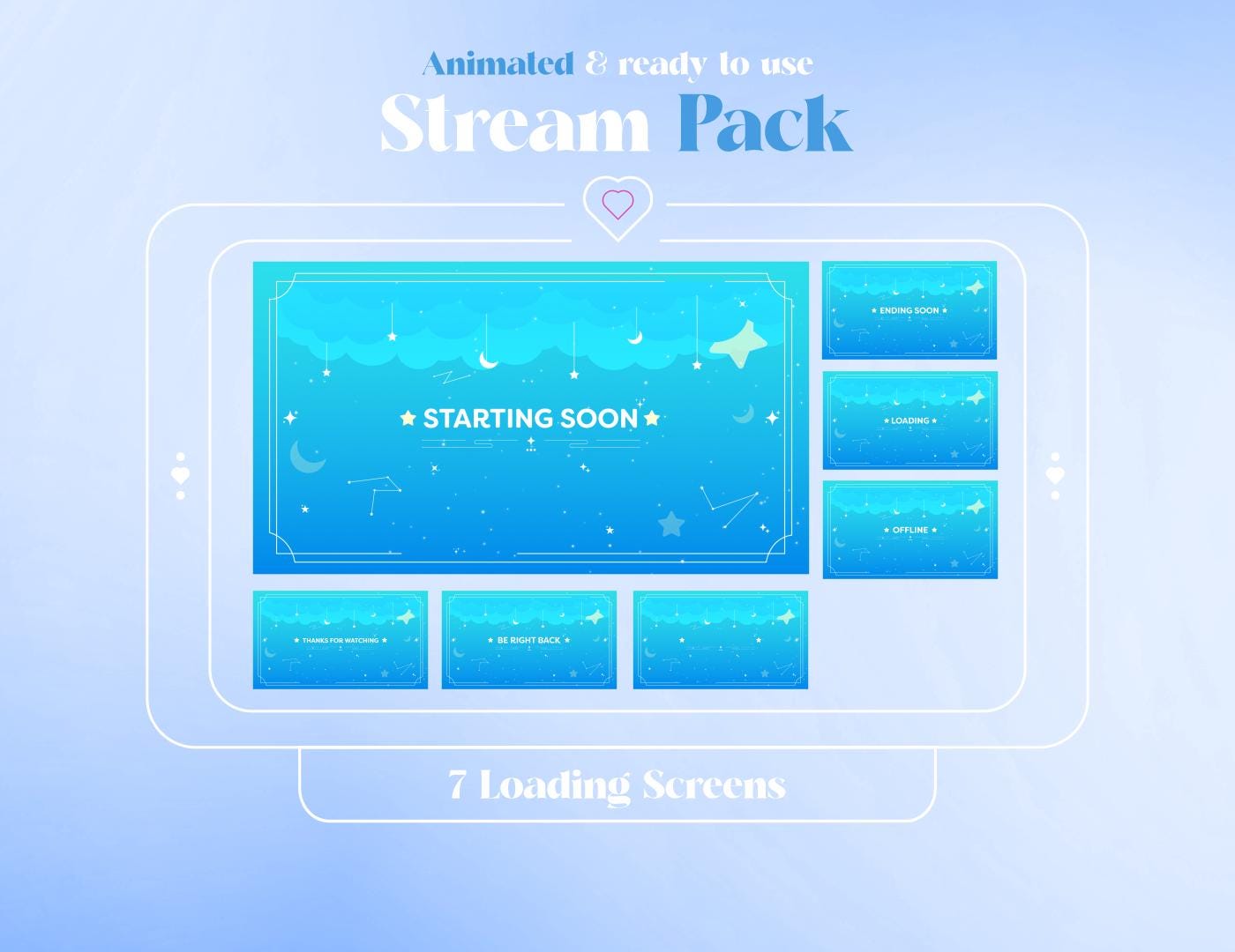 Loading Imagestream Celestial Animated Stream Pack: Twitch Overlays, Alerts, Transitions ...