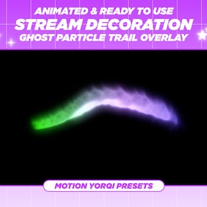 Animated Green Ghost Particle Trail Overlay: Twitch Stream Decoration