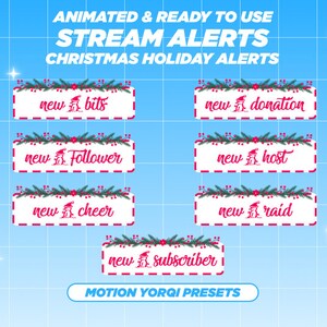 Animierte Twitch Christmas Holiday Alerts, Candy Christmas Twitch Alert, Animierte Weihnachts-Stream-Dekoration, Twitch Alert, Abonnenten, Winter