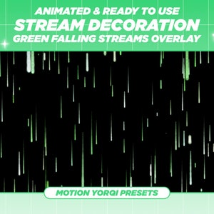 Animated Green Falling Particle Twitch Stream Overlay