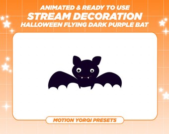 Animated Halloween Flying Bat Twitch Overlay: Spooky Stream Decoration