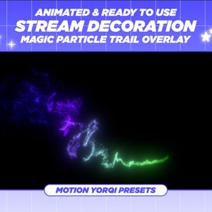 Animated Green Magic Particle Trail Overlay: Twitch Stream Decoration