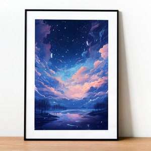 Lofi Anime Poster: Cold Winter Japanese Landscape Art